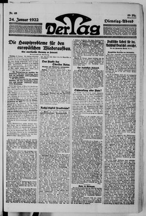 Der Tag vom 24.01.1922