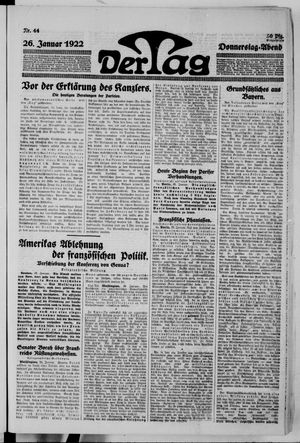 Der Tag vom 26.01.1922