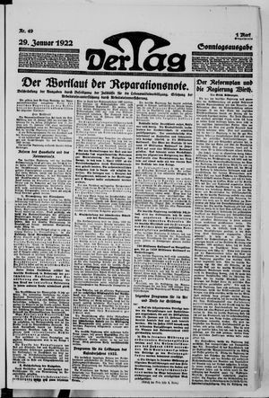 Der Tag vom 29.01.1922