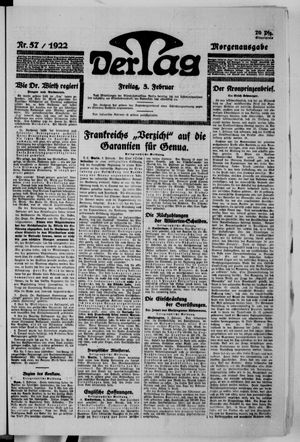 Der Tag on Feb 3, 1922
