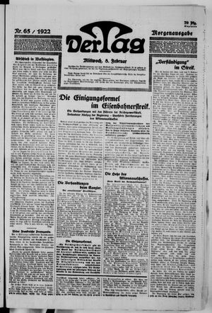 Der Tag vom 08.02.1922
