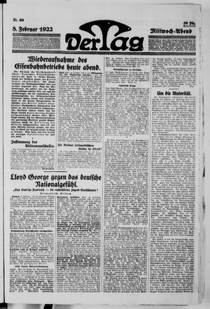 Der Tag vom 08.02.1922