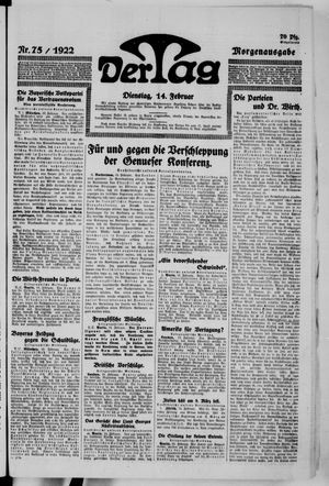 Der Tag on Feb 14, 1922