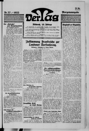Der Tag vom 15.02.1922