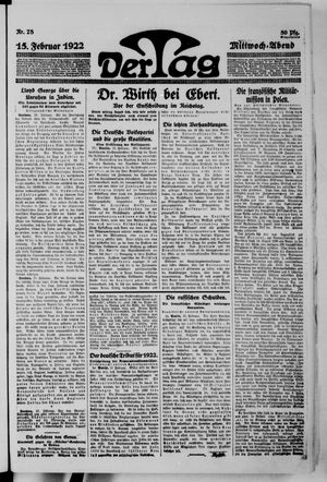Der Tag vom 15.02.1922