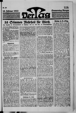 Der Tag on Feb 16, 1922
