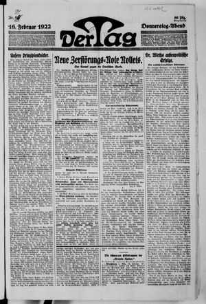 Der Tag on Feb 16, 1922
