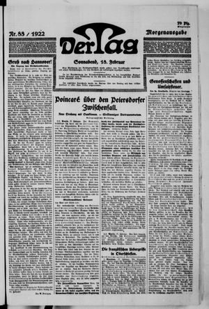 Der Tag vom 18.02.1922