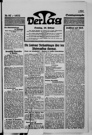Der Tag vom 26.02.1922