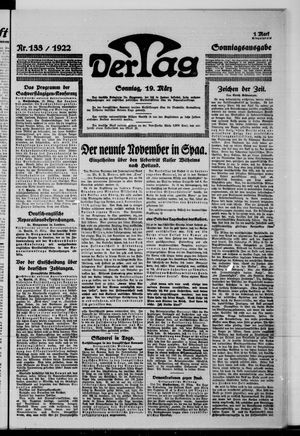 Der Tag vom 19.03.1922
