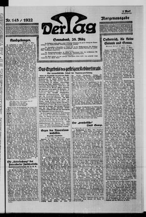 Der Tag vom 25.03.1922