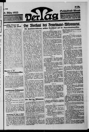 Der Tag vom 25.03.1922