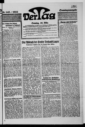 Der Tag vom 26.03.1922