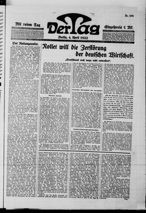 Der Tag on Apr 4, 1922