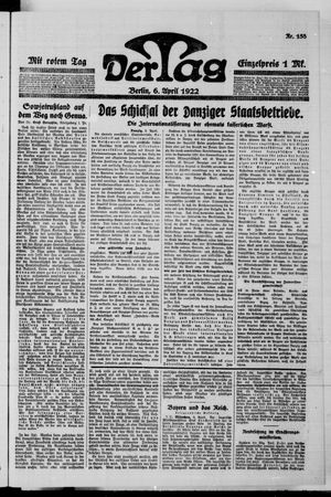Der Tag vom 06.04.1922