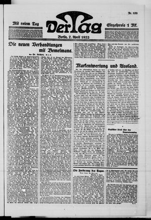 Der Tag vom 07.04.1922