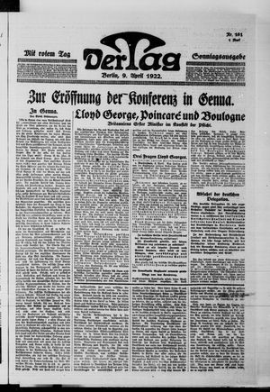 Der Tag vom 09.04.1922