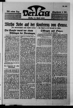 Der Tag vom 11.04.1922