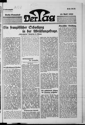 Der Tag vom 15.04.1922