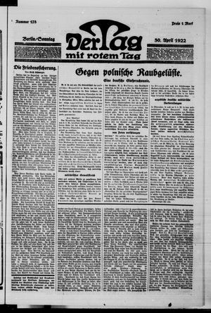 Der Tag on Apr 30, 1922