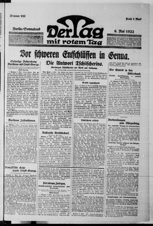Der Tag on May 6, 1922