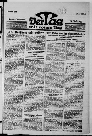 Der Tag vom 13.05.1922