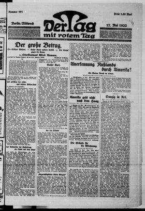 Der Tag vom 17.05.1922