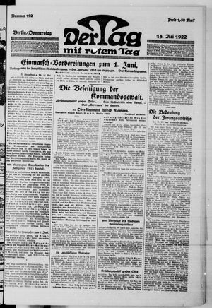 Der Tag vom 18.05.1922