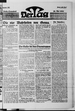 Der Tag vom 20.05.1922
