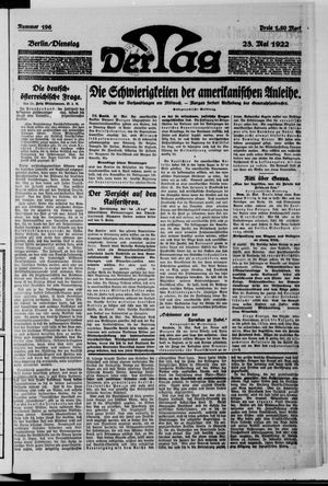 Der Tag on May 23, 1922