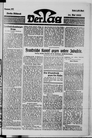 Der Tag on May 24, 1922