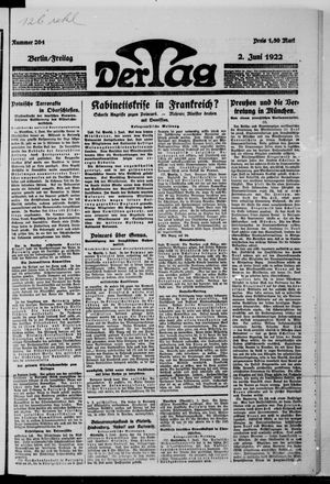 Der Tag vom 02.06.1922