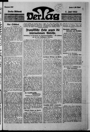Der Tag on Jun 7, 1922