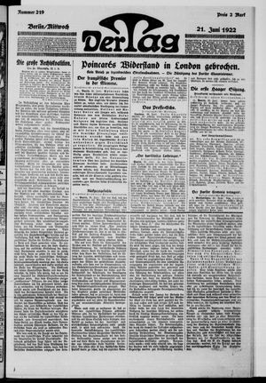 Der Tag vom 21.06.1922
