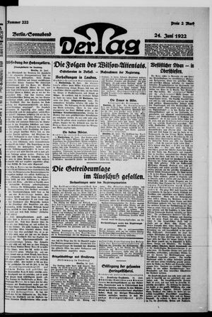 Der Tag vom 24.06.1922