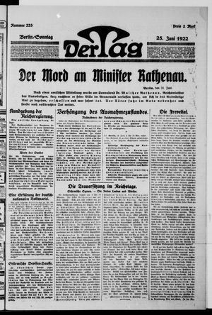 Der Tag on Jun 25, 1922
