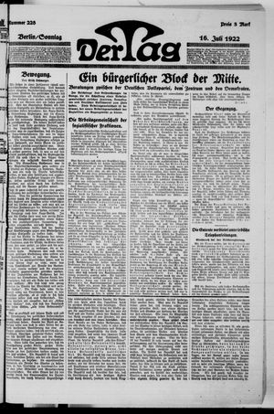 Der Tag on Jul 16, 1922