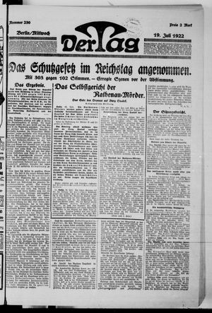 Der Tag vom 19.07.1922