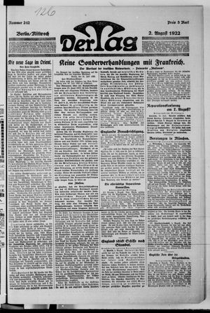 Der Tag vom 02.08.1922