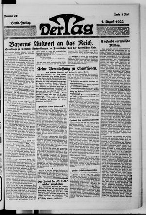 Der Tag on Aug 4, 1922