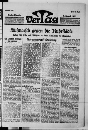 Der Tag vom 08.08.1922
