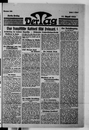 Der Tag vom 11.08.1922