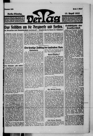 Der Tag on Aug 15, 1922