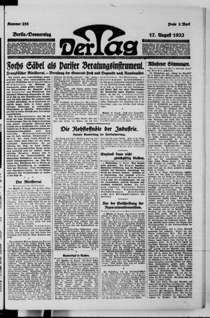 Der Tag on Aug 17, 1922