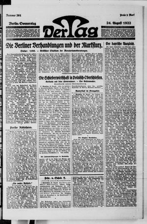 Der Tag vom 24.08.1922