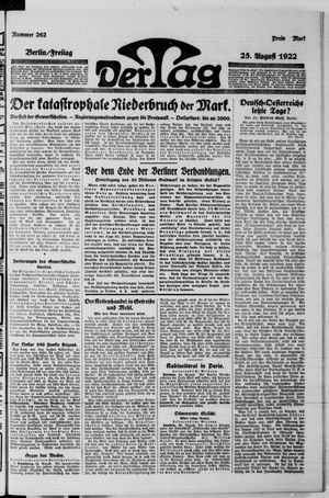 Der Tag vom 25.08.1922