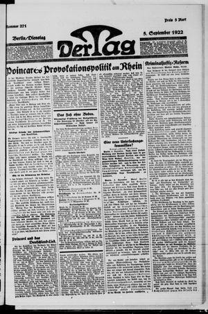 Der Tag vom 05.09.1922