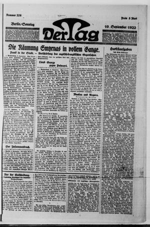 Der Tag vom 10.09.1922