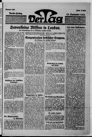 Der Tag on Sep 15, 1922