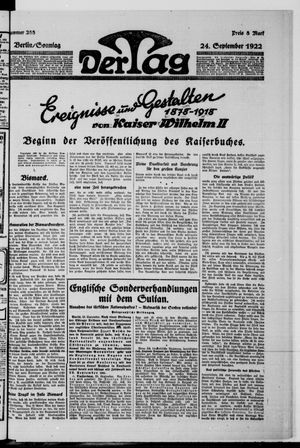 Der Tag vom 24.09.1922